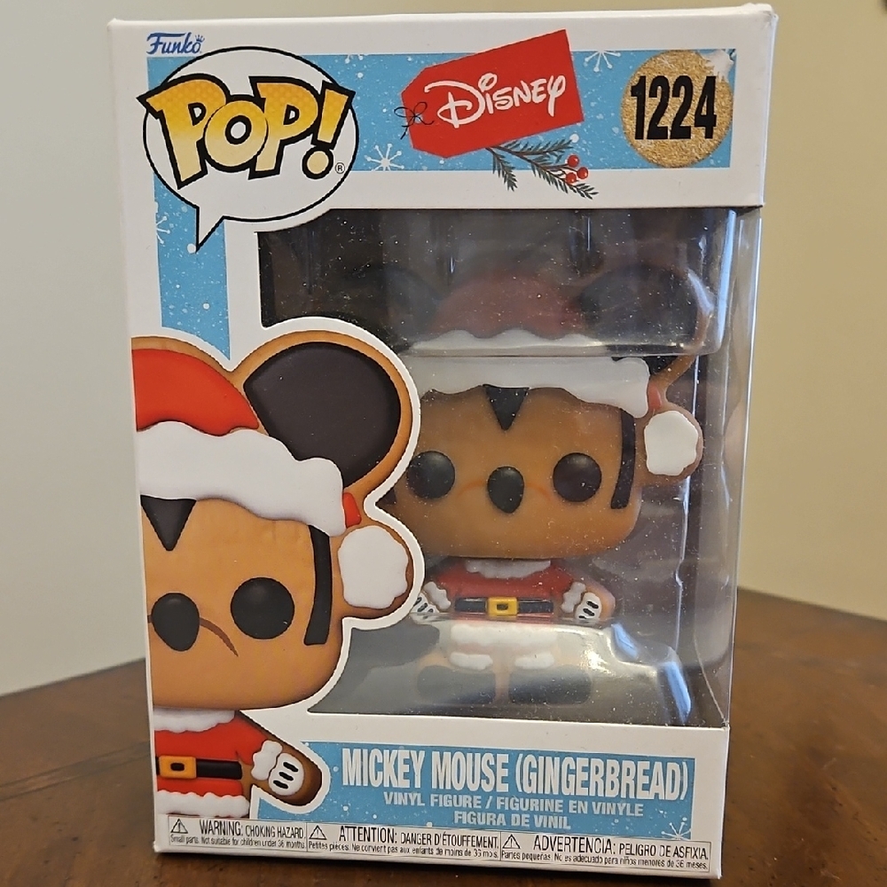 Disney Pop Mickey Mouse Gingerbread with Red Santa Hat
